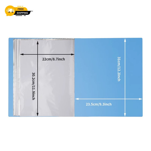 Binder with plastic sleeves - with,