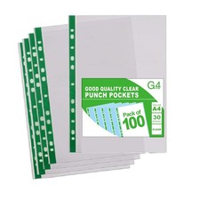 100 A4 Punched Pockets 30