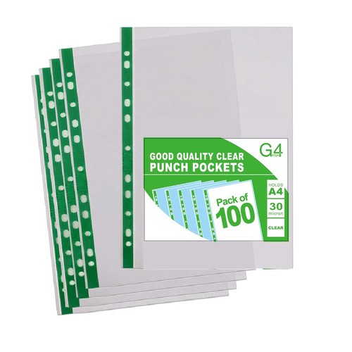 New 100 plastic punched - 100, a4
