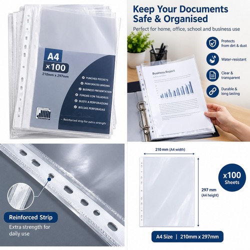 50x clear plastic punched - plastic,