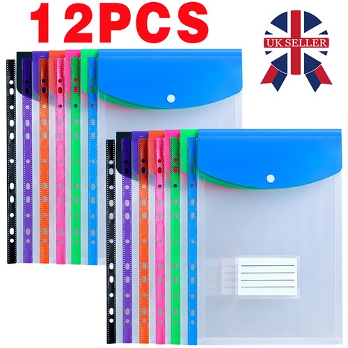 12pcs punched pockets clear - a4,