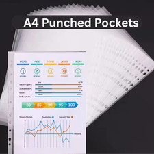 A4 Clear Punched Poly Pockets