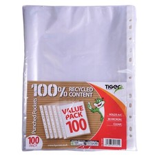A4 Punched Pockets Pack of 100