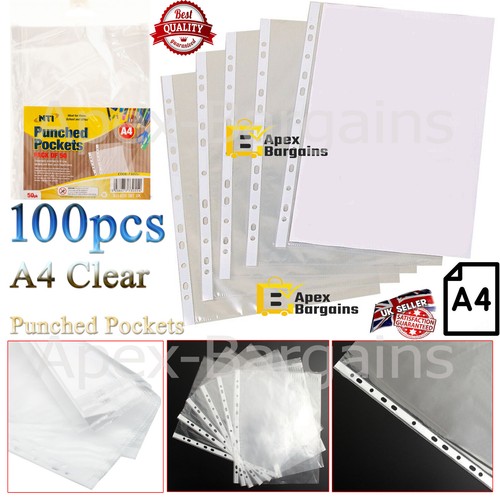 100pcs clear poly punched - a4,