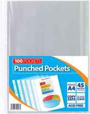 100 Pcs A4 Plastic Punched