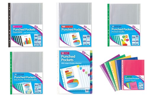 Clear plastic poly punched - a4,